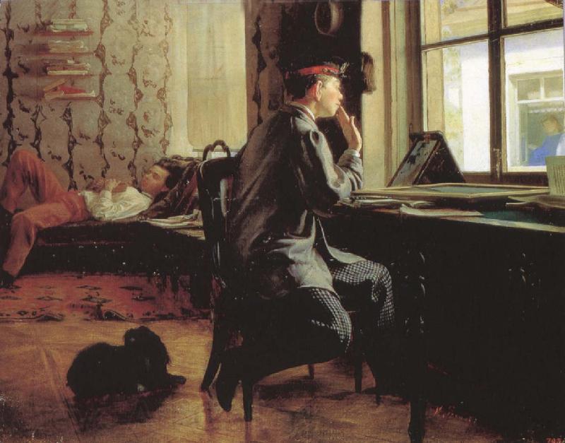 Ilya Repin Prepare of Exam Spain oil painting art